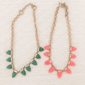 Hot Pink & Emerald Green Stella @ Dot necklaces